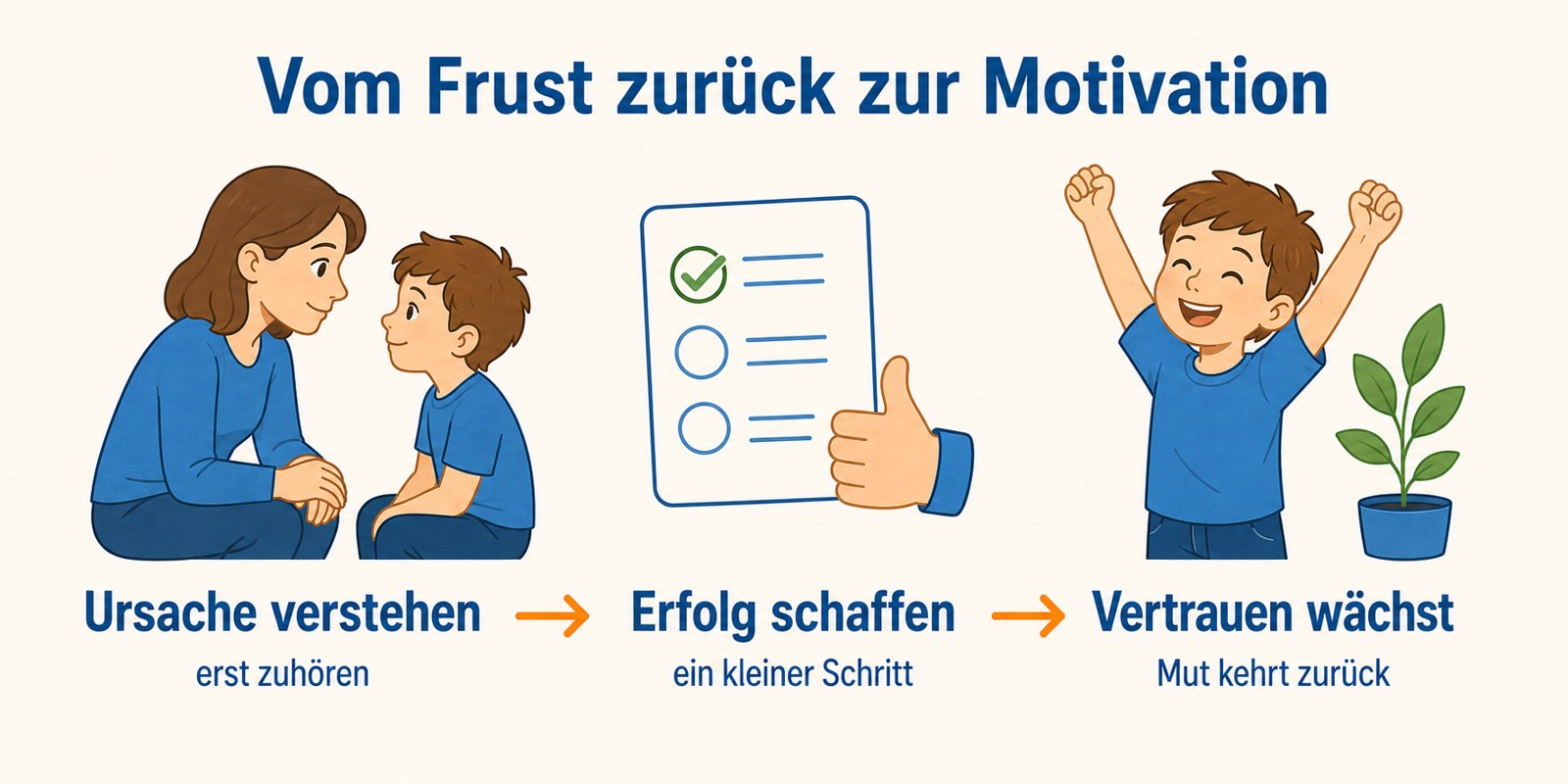 Vom Frust zurück zur Motivation: Ursache verstehen, Erfolg schaffen, Vertrauen wächst